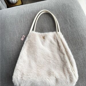 Victoria's Secret Cream Faux Fur Shoulder Bag